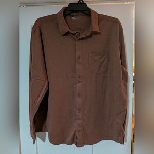 Men's VRST Long sleeve Button down Shirt Brown Size XXL NWOT